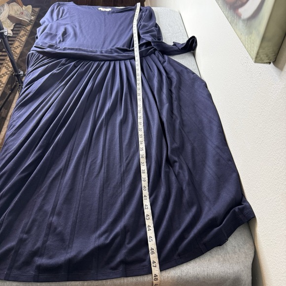 Boden Catherine Navy Blue Pleated Long Sleeve Midi Dress Womens US 20/22R - Picture 13 of 14